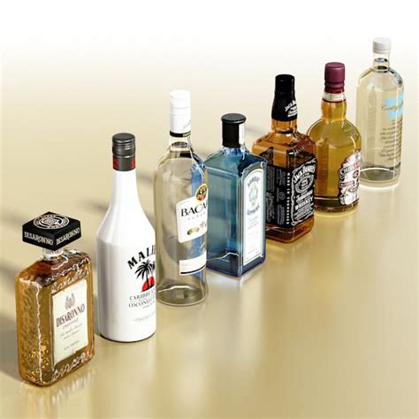 cgtrader 3d models|Photorealistic High Detailed 7 Liquor Bottles 3D model from .